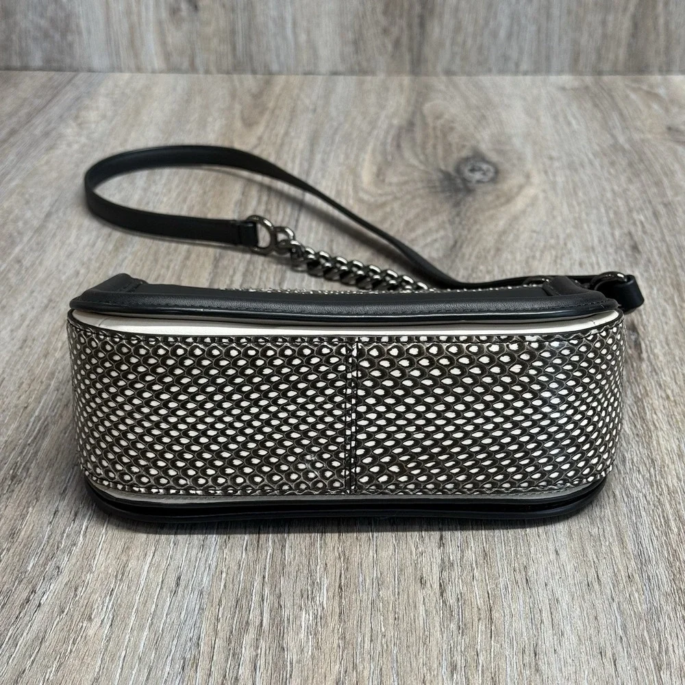 COACH Leather Snakeskin Pattern Crossbody Black Shoulder Bag 59493 EUC